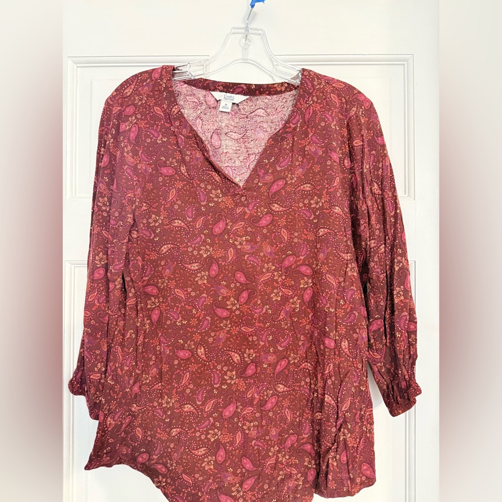 V Neck Blouse. Light, soft, flowy